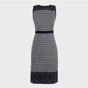J Crew Women's Sheath Dress White Navy Size 8